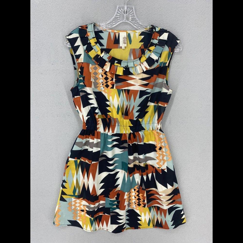Anthropologie Francescas Bird Cage Label Dress Medium Geometric Sleeveless Mini